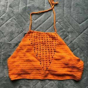 Crochet Halter Cropped Cami